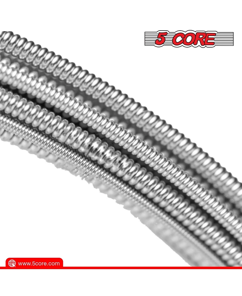 5 Core Guitar Strings; 0.010-0.048 Steel Gauge; w Deep Bright Tone; Consistent Feel for 6 String - Gs Ac