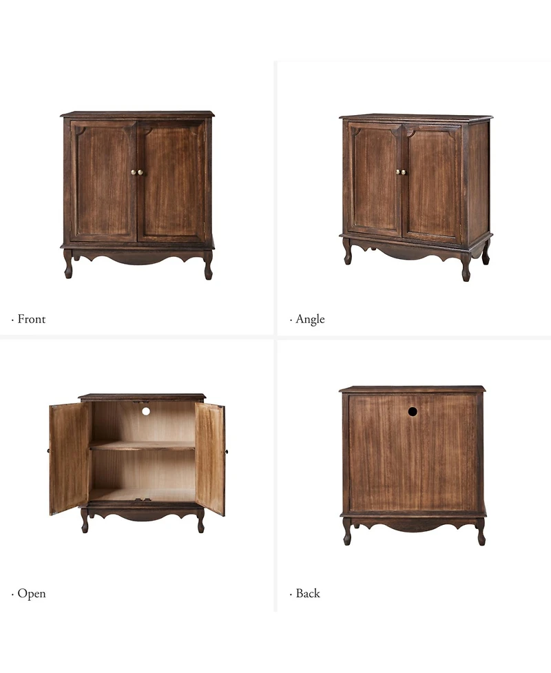 Hulala Home Farmhouse Pallantium 34" Tall 2-door Accent Cabinet with Adjustable Legs