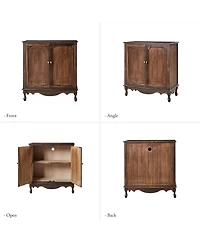 Hulala Home Farmhouse Pallantium 34" Tall 2-door Accent Cabinet with Adjustable Legs