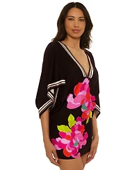 Trina Turk Women's Bougainvillea V-Neck Swim Tunic Cover-Up