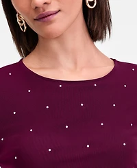 I.n.c. International Concepts Women's Crystal Mesh Long-Sleeve Top, Macy's Exclusive