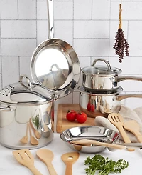 Basic Essentials Induction-Ready Stainless Steel 14-Pc. Cookware Set