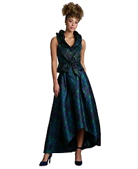 Muse Women's High-Low Plaid Ball Skirt