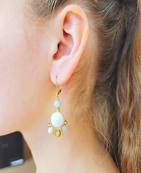 Women's Nurelle Ain Earrings with Amazonite and White Jade Beads