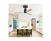 Sofucor 52-inch Modern Minimalist Black 3-Blade Ceiling Fans with Remote Control and Timing Function