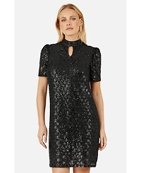 Yumi Women's Sequin Chevron Pattern Tunic Dress