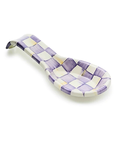 MacKenzie-Childs Violet Check Handmade Spoon Rest
