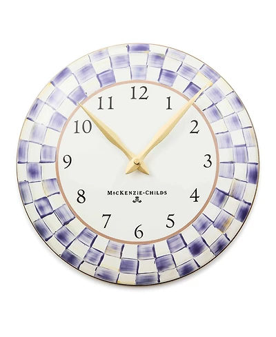 MacKenzie-Childs Violet Check 12" Handmade Clock