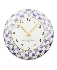 MacKenzie-Childs Violet Check 12" Handmade Clock