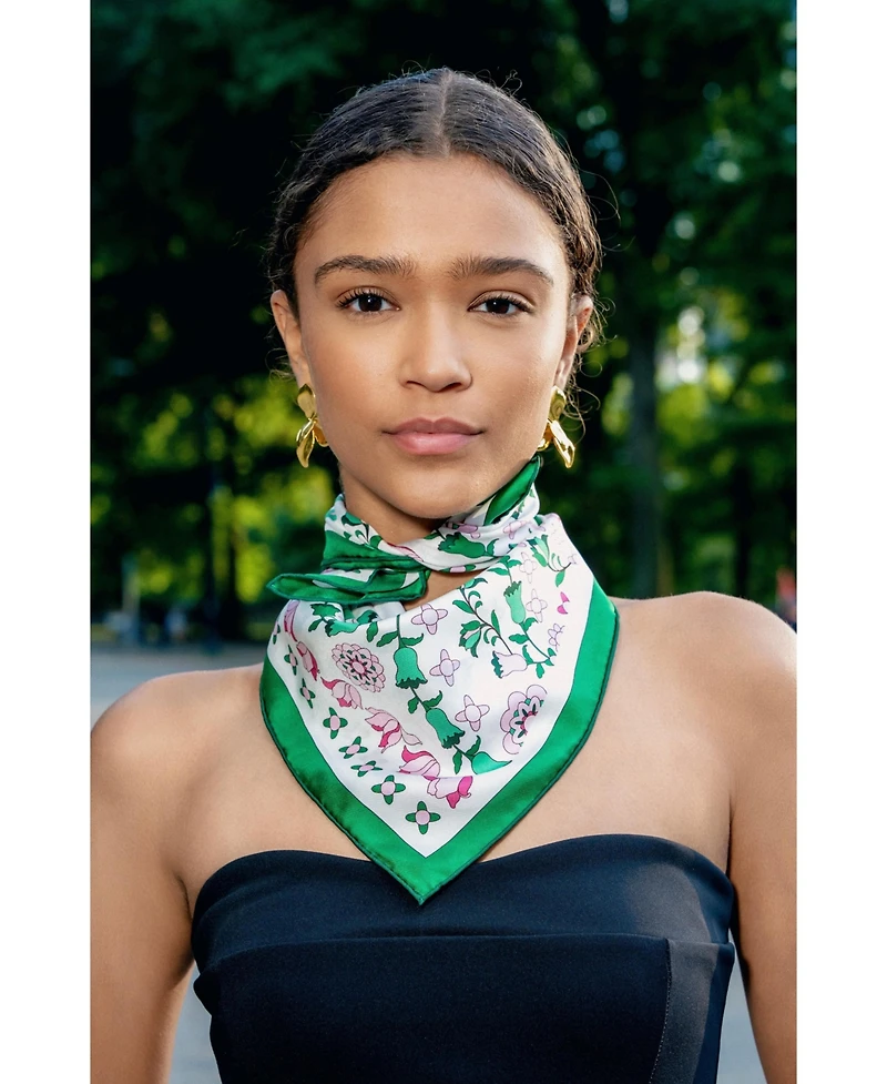 Jessie Zhao New York Ivy Parterre Double Sided Silk Scarf