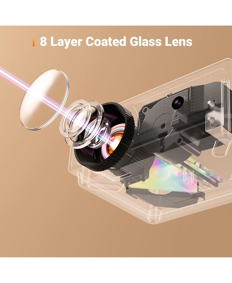 Elephas Mini Projector with 7000 Lux and Full Hd 1080P, Movie Projector Compatible with iOS/Android