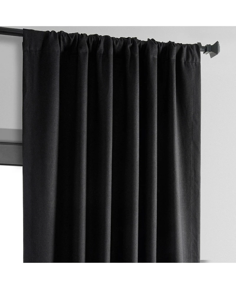 Half Price Drapes Millennial Grey Thermal Cross Linen Weave Blackout Curtain