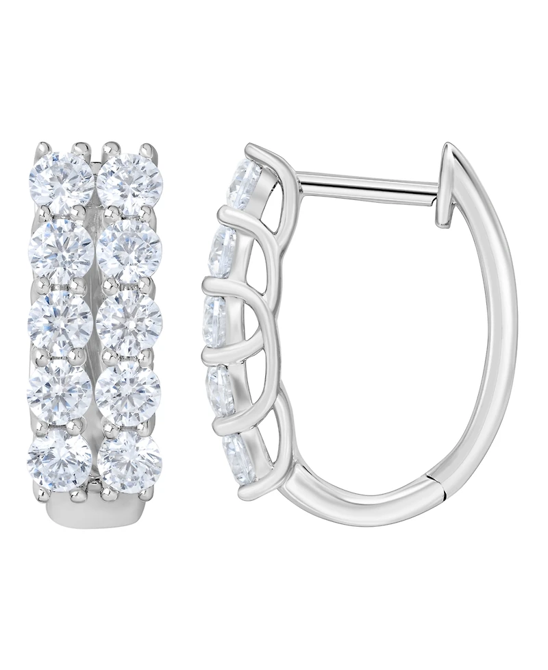 Forever Grown Diamonds Lab-Grown Diamond Hoop Earrings (1 ct. t.w.) in Sterling Silver Rhodium