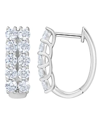 Forever Grown Diamonds Lab-Grown Diamond Hoop Earrings (1 ct. t.w.) in Sterling Silver Rhodium