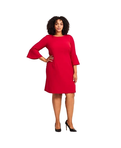 Avenue Women's Plus Cool Hand Bell Sleeve Dress