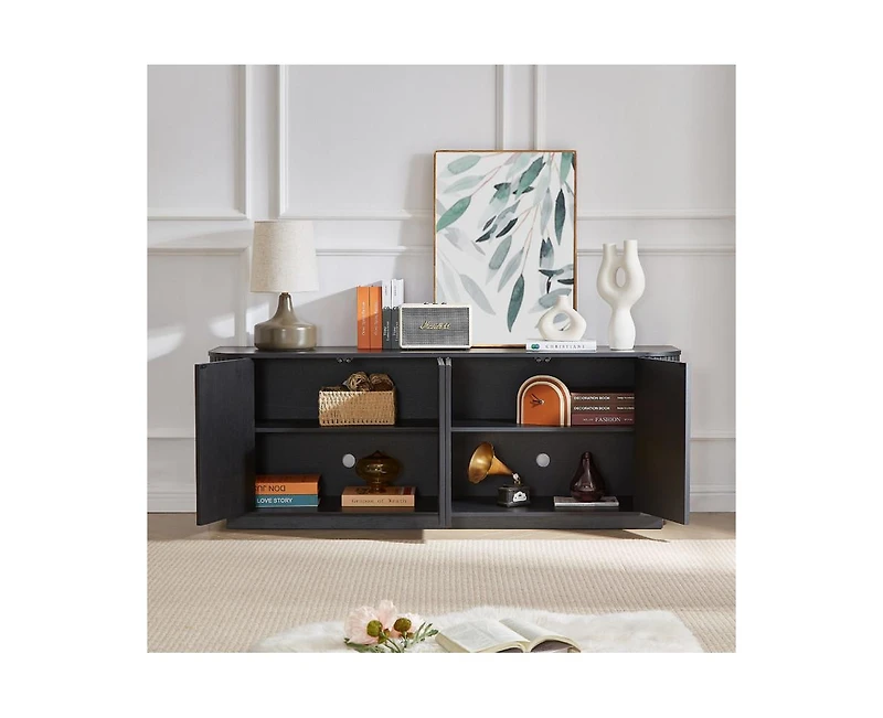 Storage Cabinet with Tv Stand wave pattern