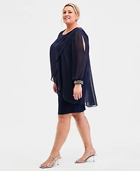 Sl Fashions Plus Overlay Sheath Dress