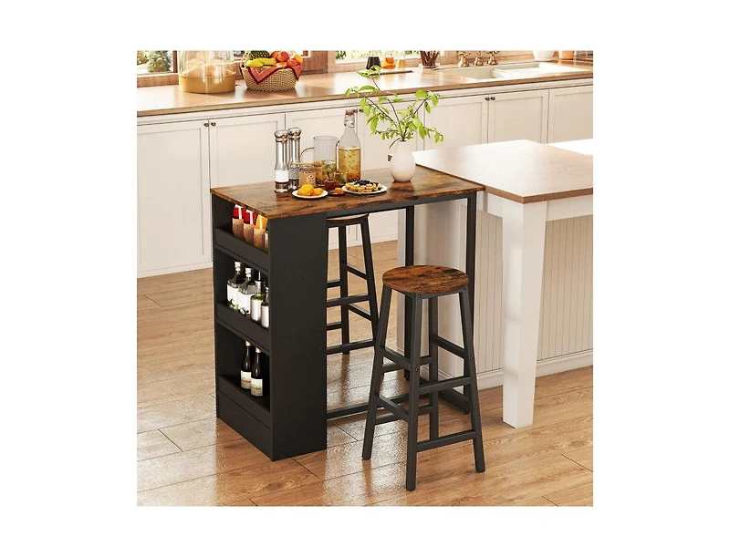 Boyel Living 3 Pieces Bar Table Set with Storage