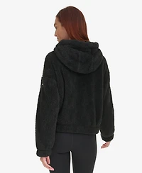 Calvin Klein Women's Performance Oversized Hooded Sherpa Jacket