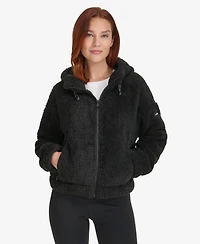 Calvin Klein Women's Performance Oversized Hooded Sherpa Jacket