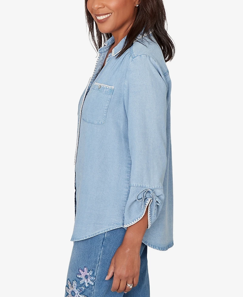 Alfred Dunner Petite Hilton Head 3/4-Sleeve Shirt