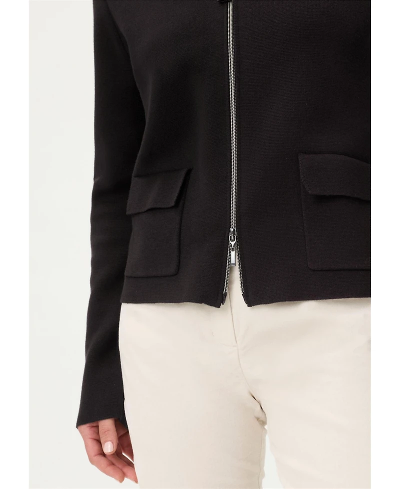 Olsen Women's Collared Zip Front Cardigan