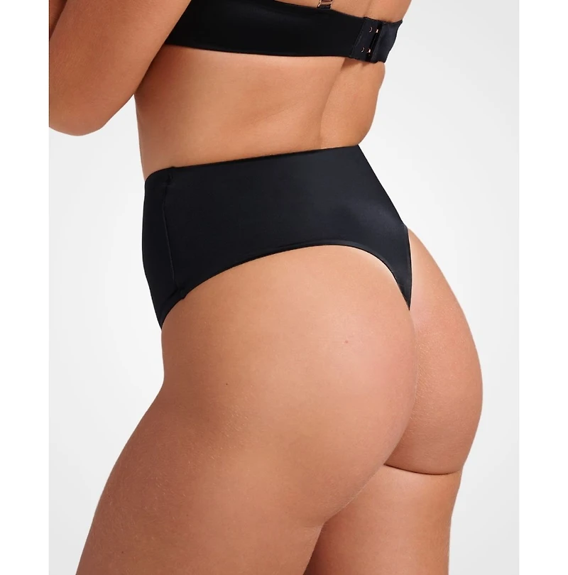 Siella Women's High Waist Invisible Smooth Satin Thong