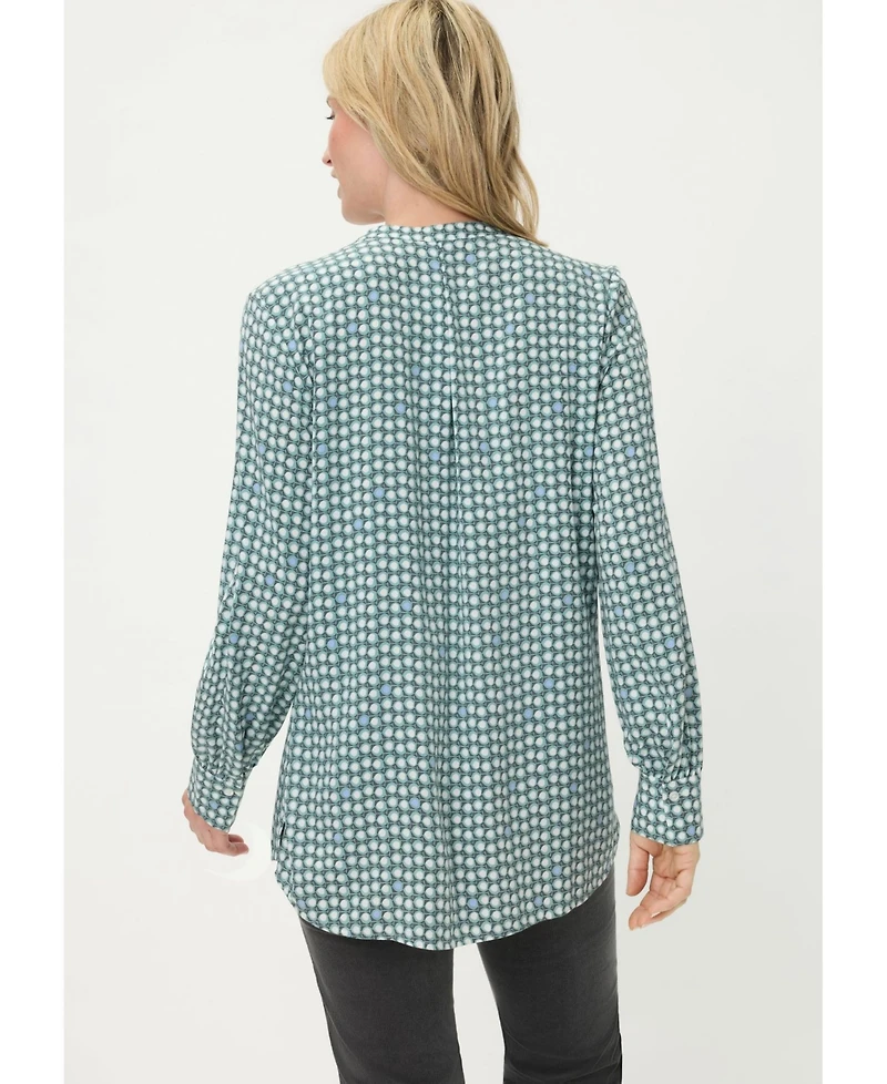 Olsen Women's Lightweight Dot-Print Button-Up Shirt tees