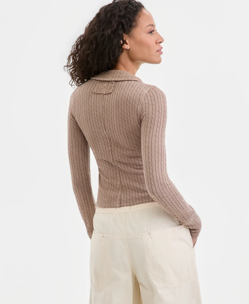 Free People Women's We The Brunch Girl Zip-Front Top