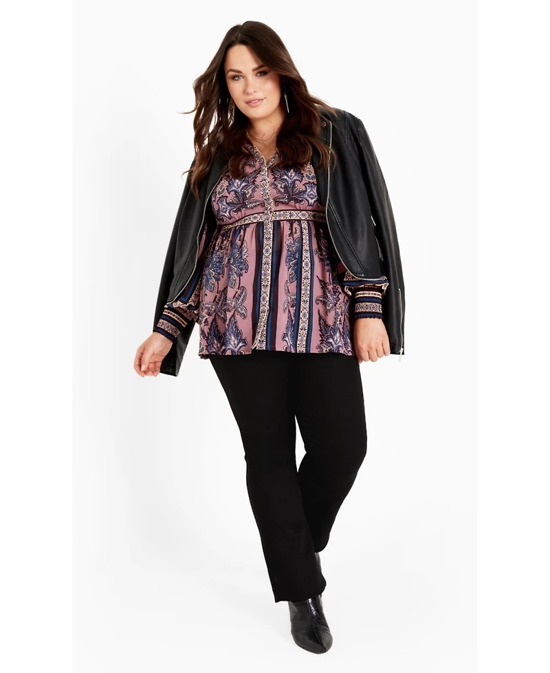 Avenue Women's Serene Long Sleeve Placement Top