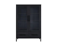 Casainc Modern Style 60" Tall Display Cabinet with Led Lights And Tempered Glass Door