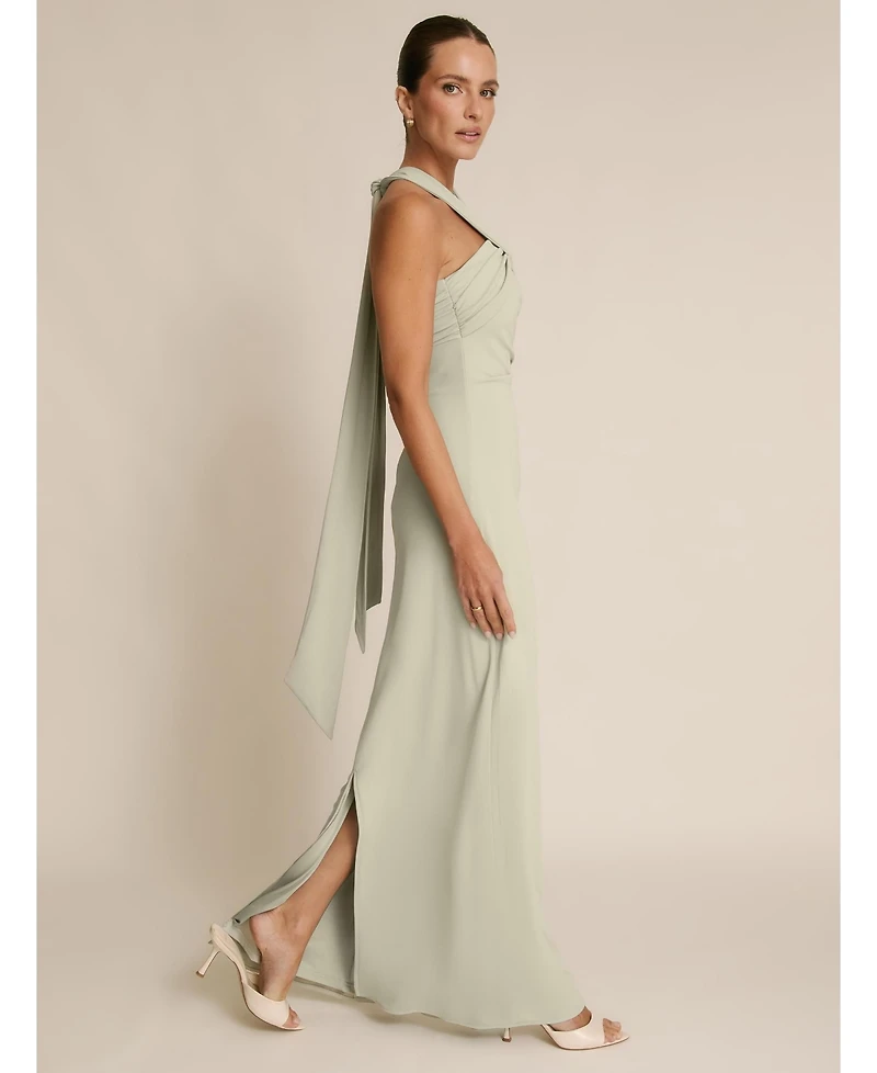 Six Stories Women's Halter Neck Stretch Bridesmaid Dress