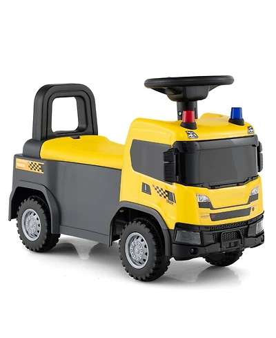 Hongge Kids Ride On Police Push Car With Lights Sounds And Under Seat Storage