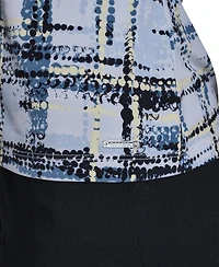 Calvin Klein Women's Printed Sleeveless V-Neck Top