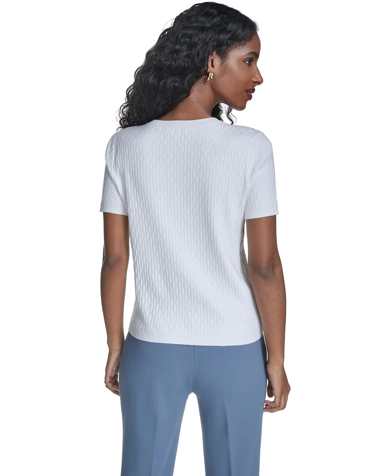 Calvin Klein Women's Textured Short-Sleeve Sweater