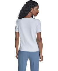 Calvin Klein Women's Textured Short-Sleeve Sweater