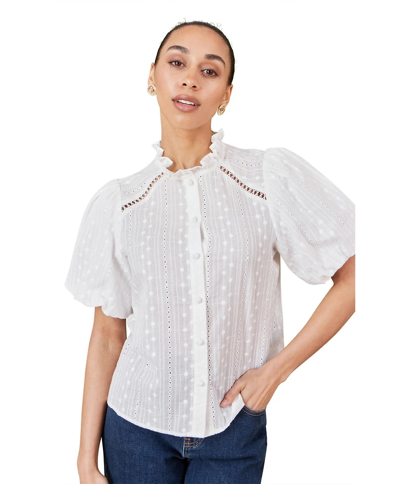 Yumi Women's Puff Sleeve Shirt