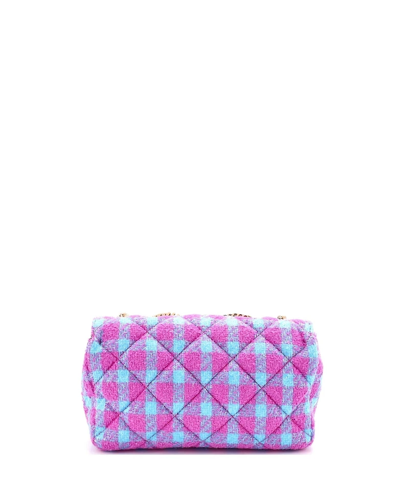 Pre-Owned Versace East West Medusa Icon Chain Flap Bag Quilted Tweed