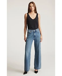 Mavi Jeans Women's Mavi Florida Wide Leg In Dark Used Classic Blue