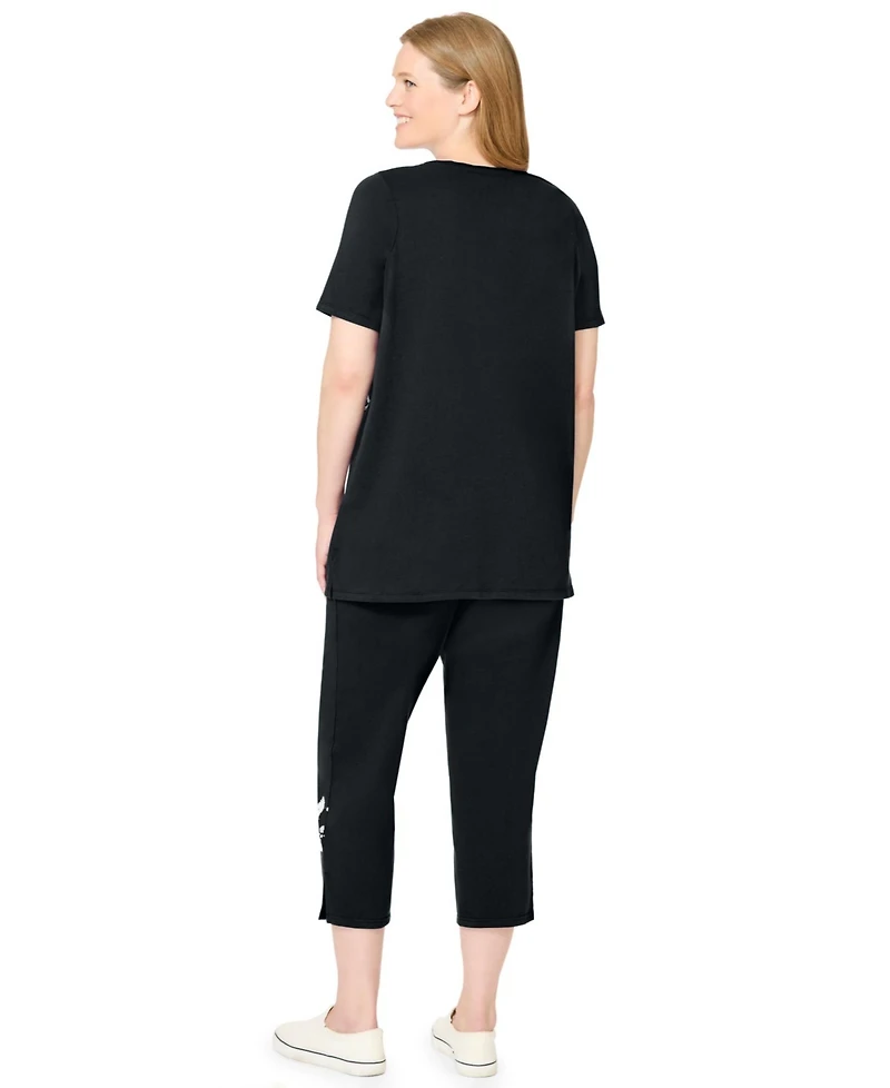 Woman Within Women's Starfish Tee And Capri Set