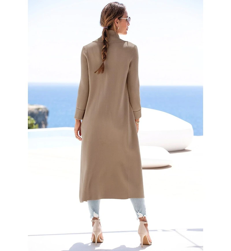 Lascana Women's Long Length Knit Cardigan With Pockets