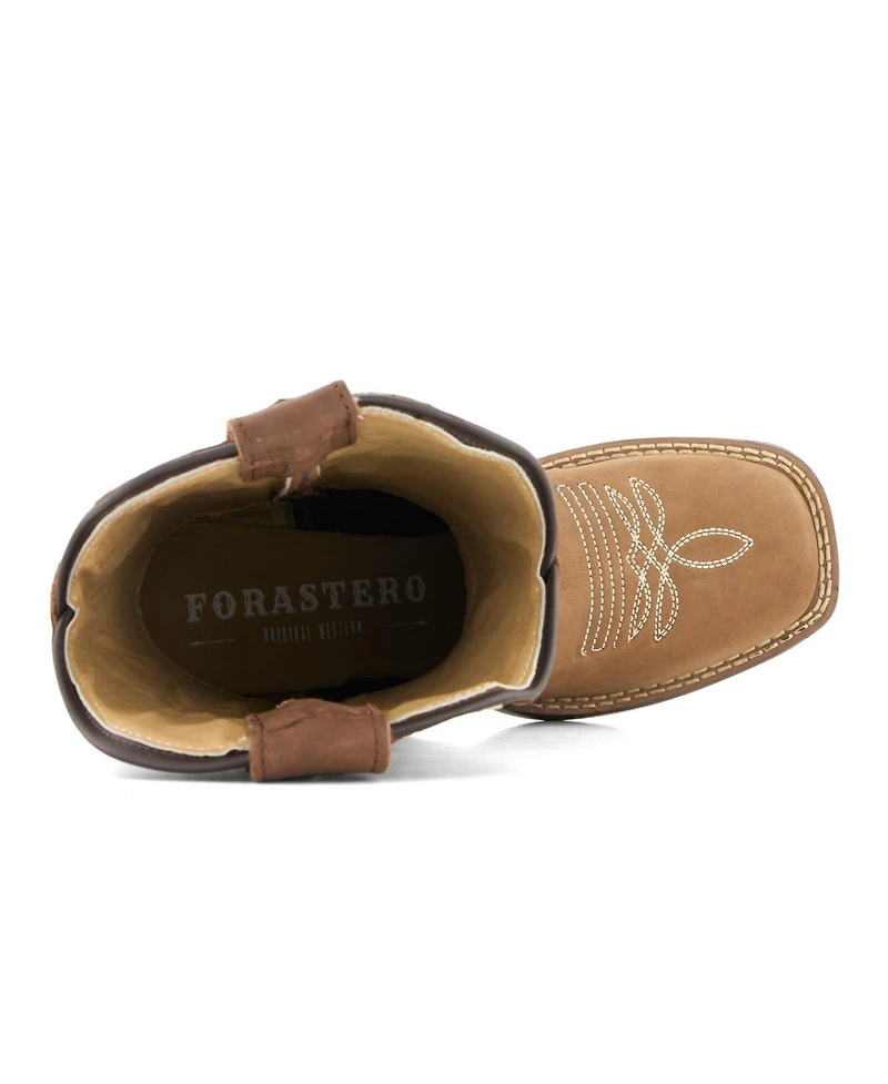 Forastero Women's Authentic Leather Flowers Embroidery Western Boots