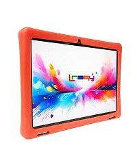 Linsay New 10.1" Funny Kids Octa Core 128GB Tablet with Green Kids Defender Case and Back Pack Newest Android 13