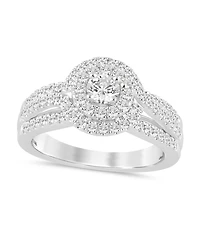 Macy's Diamond Cluster Engagement Ring (1 ct. t.w.) in 14k White Gold