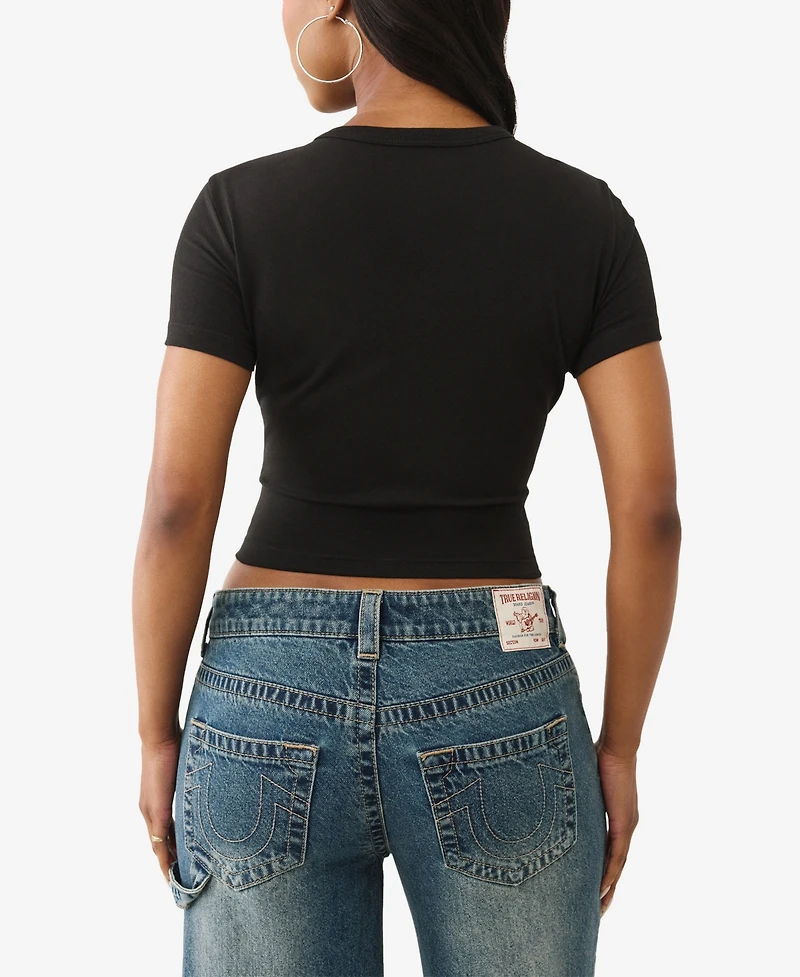 True Religion Women's Crystal Branded Baby T-Shirt