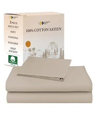 Soft 100% Cotton Sheets Set - Cooling Durable Sateen