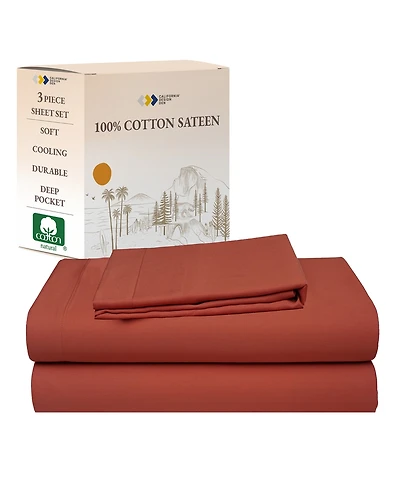 Soft 100% Cotton Sheets Set - Cooling Durable Sateen