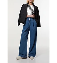 Karen Millen Women's Denim Wide Leg Trousers