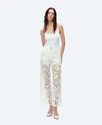 Bayeas Plus High-Rise Embroidered Lace Rhinestone Wide-Leg Jeans