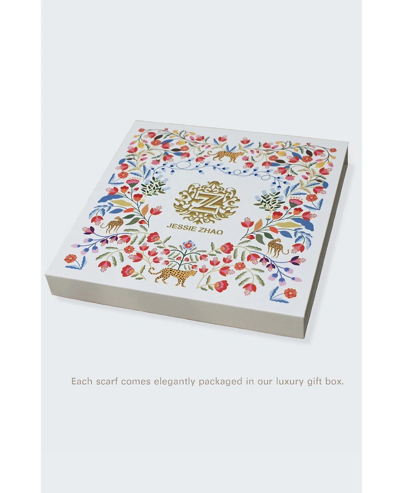 Jessie Zhao New York Festival Flora Double Sided Silk Scarf